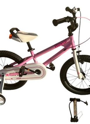 Велосипед royal baby freestyle rb18"в-6р детский 2+2 колеса розовый