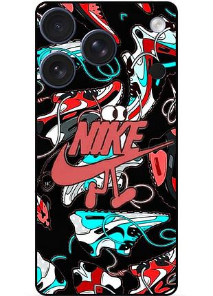 Чехол силиконовый бампер для iphone 17 pro с рисунком найк nike
