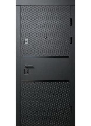 Двери входные в квартиру грация ваш вид черная /белый супермат 960,860х2040х95 левое/правое 950, правое