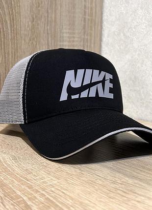 Стильна літня чоловіча бейсболка найк, чорна кепка з сіткою nike, тракер, 59-60