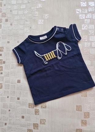 футболка next baby с аппликацией песика размер 3-6 м