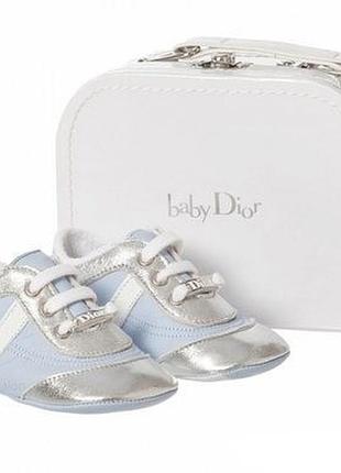 35в пинетки для малыша dior 16 р голубой
