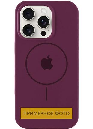 Чехол silicone case full protective (aa) with magsafe для apple iphone 16 plus (6.7") бордовый / plum