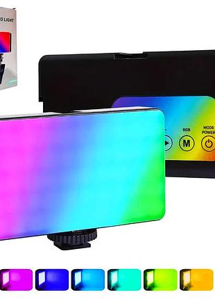 Аккумуляторная светодиодная rgb накамерная лампа ay-96jccp rgb