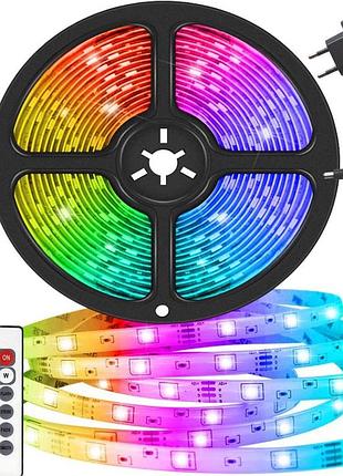 Светодиодная лента led 5050 rgb комплект 4.5 метров, разноцветная