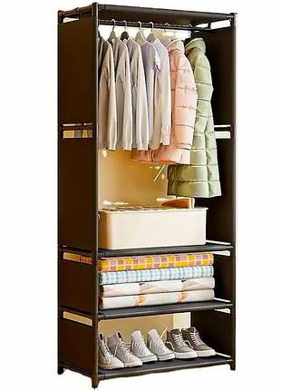 Шкаф стелаж напольный тканевый складной multi functional coat rack yhs7702-1і 170x60x36 см