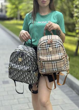 Жіночий рюкзак burberry, рюкзак барбері, брендовий рюкзак, рюкзак літній