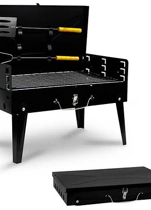 Гриль мангал розкладний + решітка, лопатка та вилка portable barbecue grill
