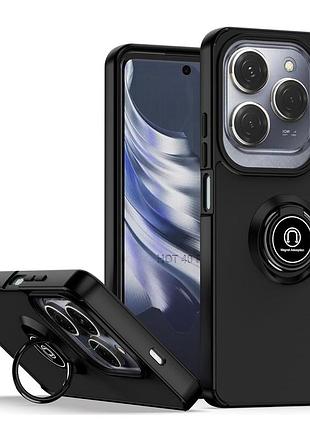 Чехол fiji colorframe для infinix hot 40 pro (x6837) матовый бампер с кольцом подставкой black