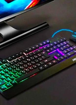 Игровая клавиатура и мышь с подсветкой eng/ru ukc m710