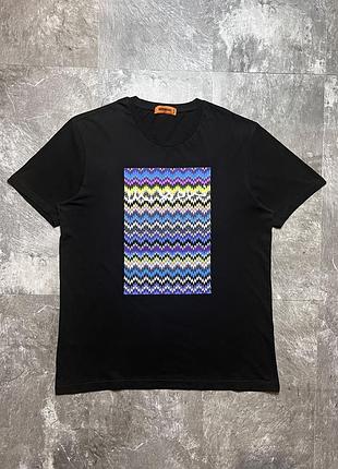 Чорна футболка missoni, big logo, оригінал, size m-l