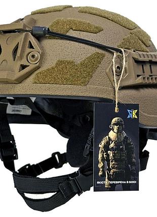 Кевларовий шолом combatant pro midсut (середній виріз) койот xl (61-64 см)