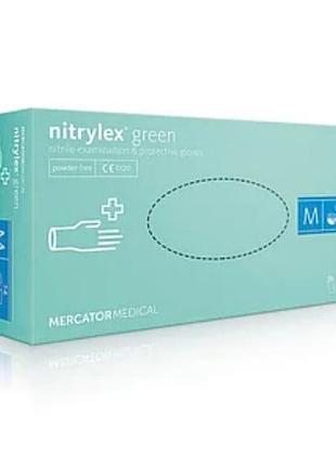 Перчатки nitrylex pf green нитриловые нестерильные неприпудренные р.l