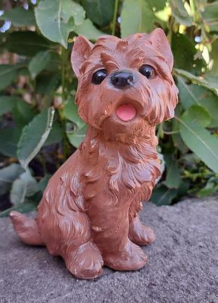 Статуэтка йоркширский терьер, коричневый (15х8х10 см), фигурка для интерьера, декоративная статуэтка, статуэтки и фигурки для дома