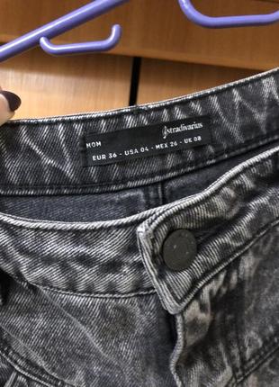 Серые выбеленные джинсы в винтажном стиле stradivarius3 фото