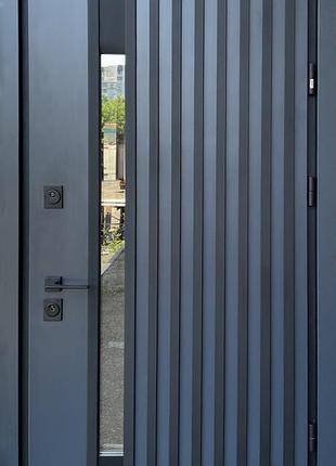 Двери входные металлические уличные страж пруф / straj proof rio -z loft антрацит 870/970х2040 левое/правое 970, левое