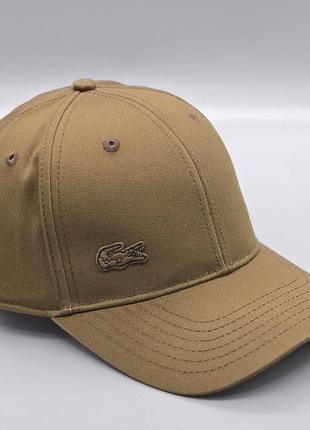 Кепка lacoste, бейсболка лакост, кепка лакост, бейсболка lacoste мужская, брендовая кепка коричневий