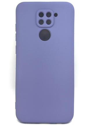 Силиконовый чехол для xiaomi redmi note 9 фиалковый soft silicone case full (бампер)