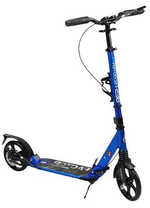 Самокат двоколісний з регулюванням висоти керма best scooter bs-88902 чорний із синім top shop ua_