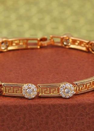 Браслет xuping jewelry версаче 22 см 7 мм золотистый love-shopping