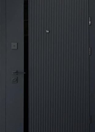 Двери входные в квартиру страж / straj vertical двухцветные черная /белая 850,950х2040х105 левое/правое 850, правое