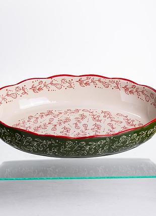 Форма для запекания и сервировки vintage овальная с ручками hm04-14