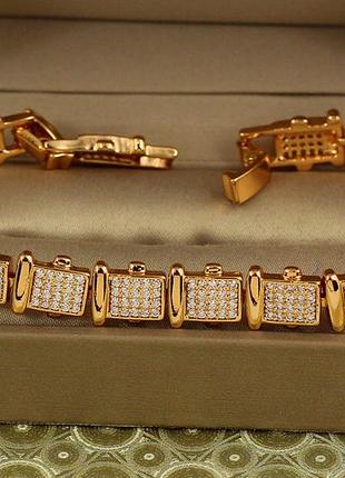 Браслет xuping jewelry миллион искр 19 см 9 мм золотистый love-shopping
