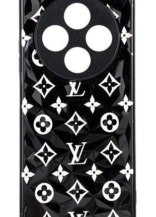 Чехол prisma для телефона xiaomi redmi 14c стеклянный черный бампер рисунок louis vuitton