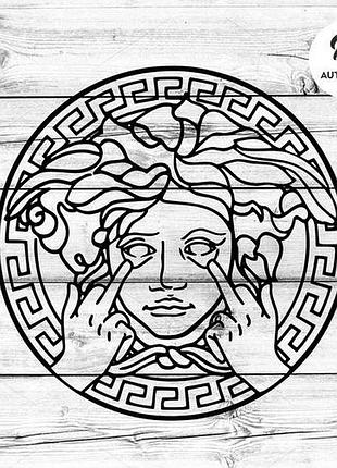 Наклейка на авто oracal логотип versace 40х40 см, чорний