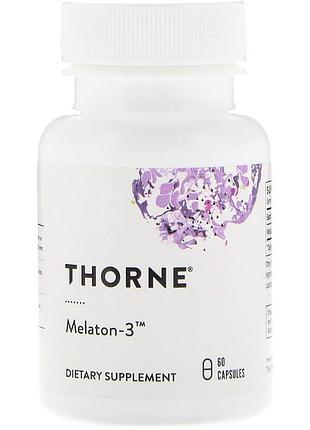 Мелатонин-3, thorne, melaton-3, 60 капсул