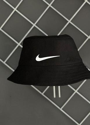 Чорна панама nike чоловіча бавовняна універсальна, стильна літня панамка найк чорна унісекс легка