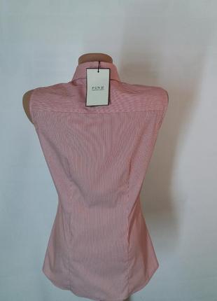 Thomas pink london класична сорочка в смужку приталеного силуету без рукавів5 фото