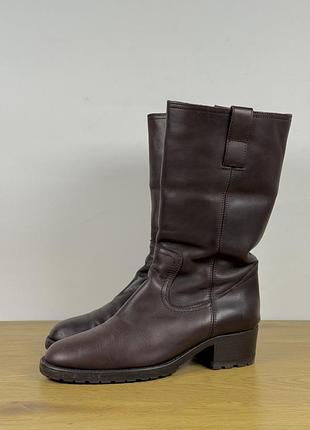 Женские коричневые итальянские кожаные сапоги buttero 39 ( 25.5 см )