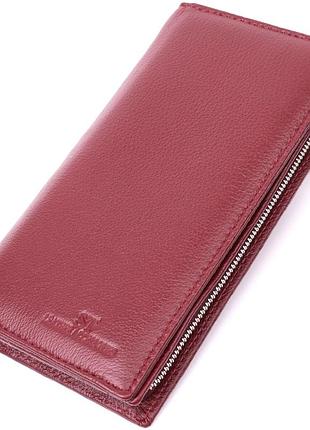 Современный кошелек-клатч для стильных женщин из натуральной кожи st leather 22534 бордовый