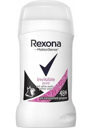 Антиперспирант стик rexona женский invisible pure 40 мл