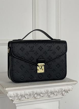 Женская кожаная сумочка louis vuitton городская сумка для девушки через плечо луи витон брендовая классическая из кожи черный