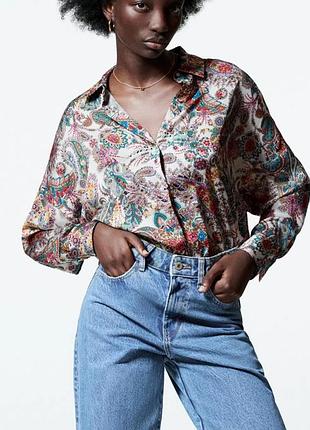 Атласна блуза zara