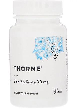 Цинк пиколинат, zinc picolinate, thorne, 30 мг, 60 капсул