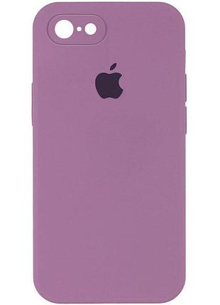 Чохол silicone case square full camera protective (aa) для apple iphone 6/6s (4.7") ліловий / lilac pride