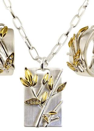 Ювелирная бижутерия silver effect set с кристаллами swarovski