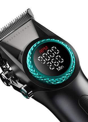 Машинка для стрижки волос аккумуляторная с 10 насадками и led дисплеем vgr v-001 черная top shop ua_