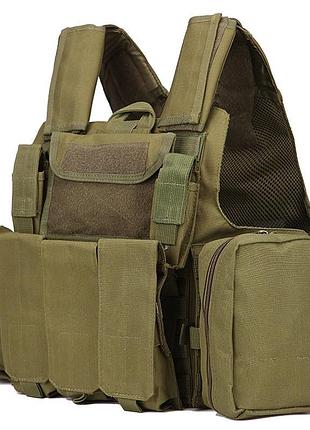 Жилет тактический плитоноска a58 molle военная армейская зеленая олива