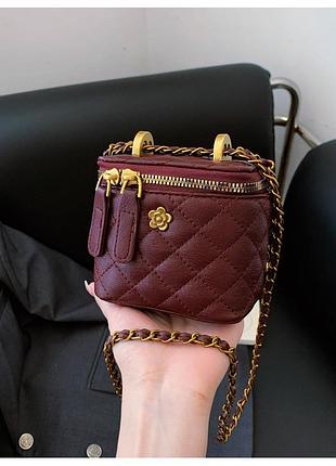 Жіноча сумка-косметичка маленька 1251-small vanity bag крос-боді червона