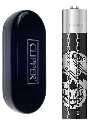 Зажигалка clipper металл skull silver (череп серебристый)
