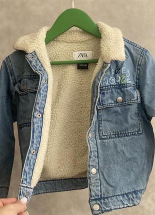Джинсовка на овчине zara, 4-5 лет