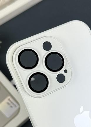 Glass case для iphone 14 pro max белый 2