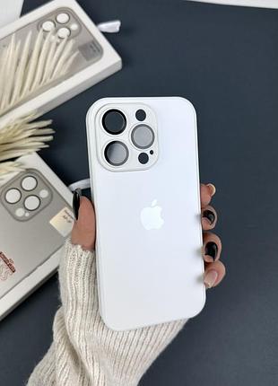 Glass case для iphone 14 pro max белый 4