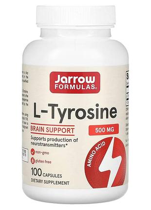 Тирозин, l-tyrosine, jarrow formulas, 500 мг, 100 капсул