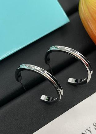 Сережки "tiffany classic hoops silver edition"