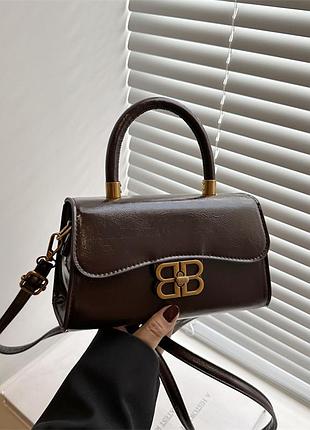Женская сумка 10725 кросс-боди темно-коричневая